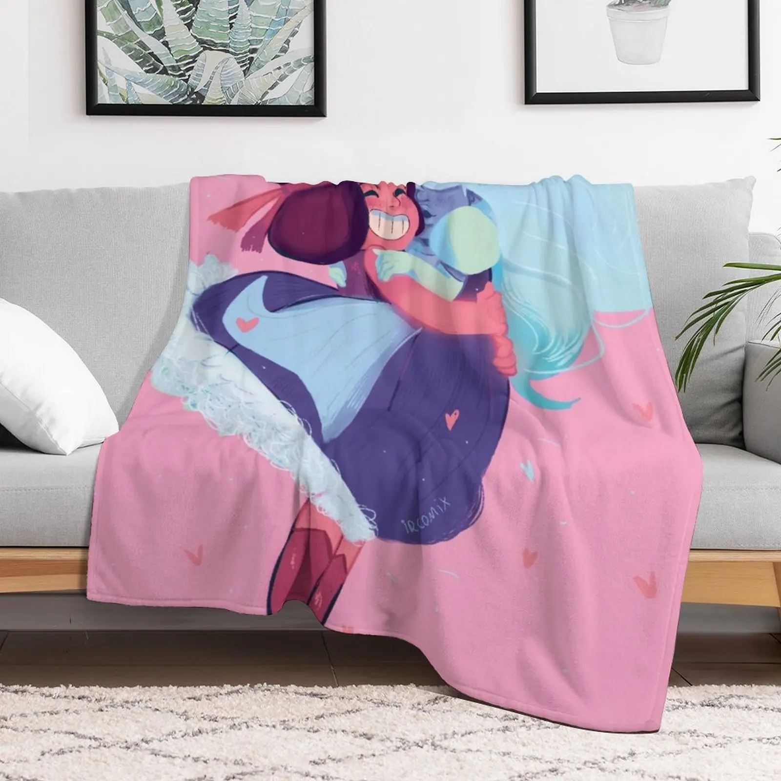 SU Ruby and Sapphire Throw Blanket Nap Decorative Beds Blankets