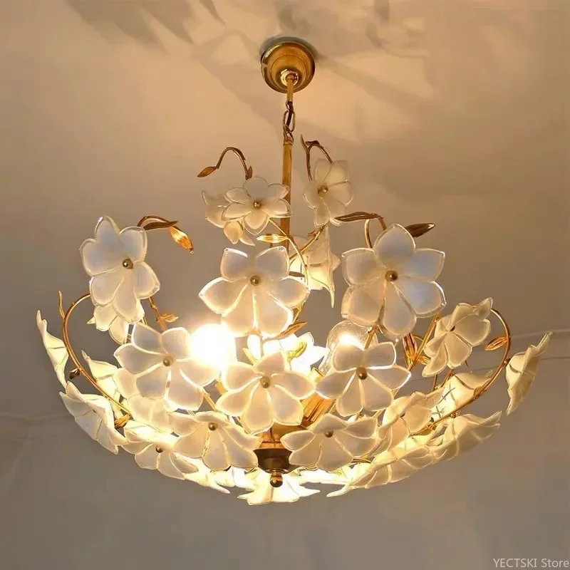 

GHEUVNJ European style warm romantic Tiktok dining room creative personality pendant lamp modern simple luxury flower lamp