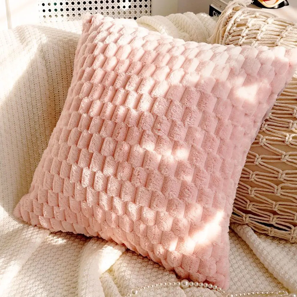 

Soild Color Pillowcase Soft Plush Pillow Cover Pineapple Grid Decor Turtle Pattern Useful Home Items Comfortable Pillow Case