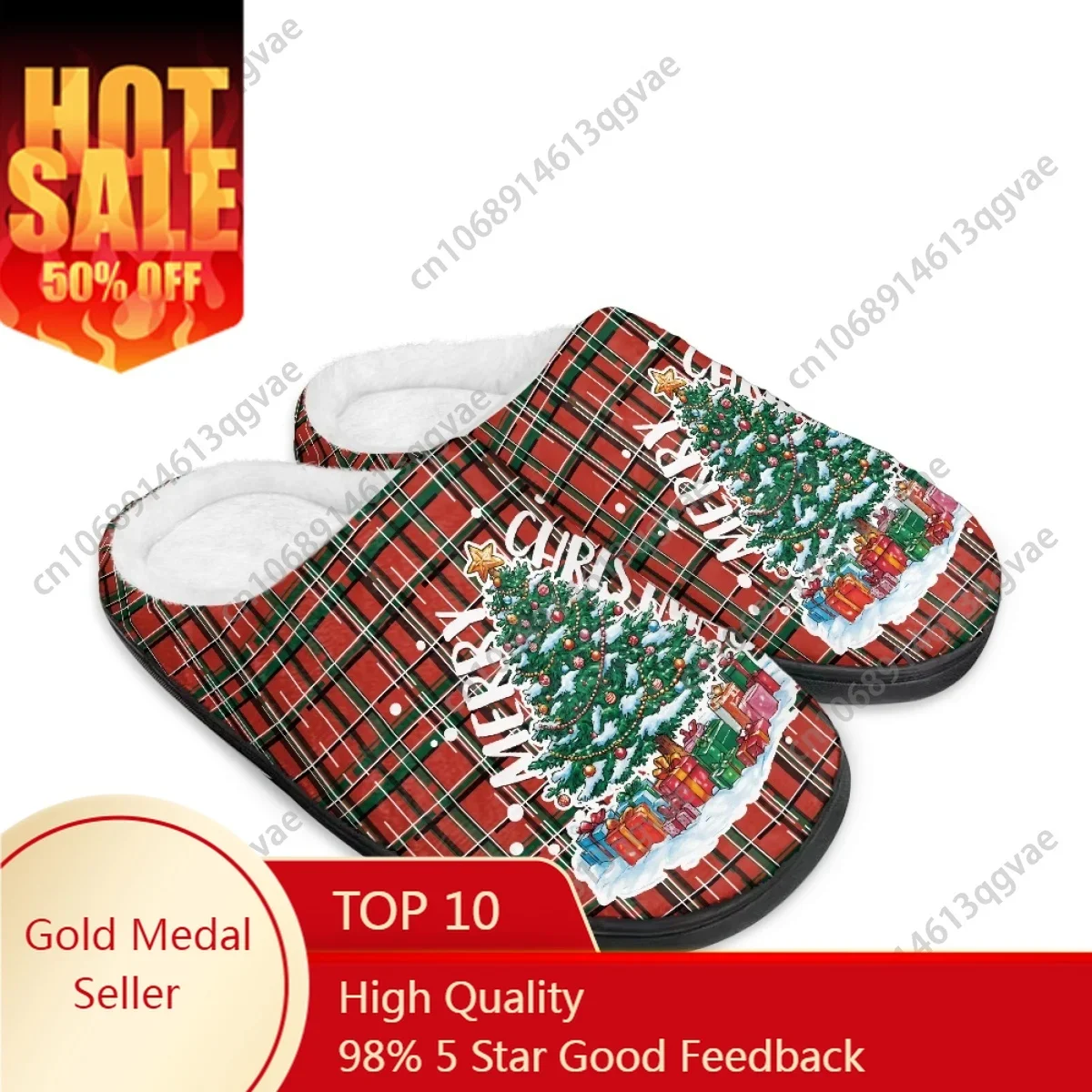 

Merry Christmas Tree Tis The Season To Be Jolly Home Cotton Slippers Mens Womens Teenager Plush Bedroom Keep Warm Custom Slipper