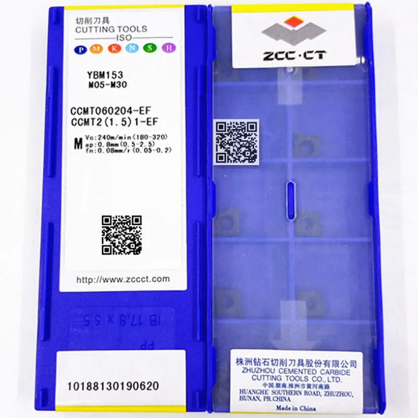 Imagem -02 - Pcs Box 10 09t304 Cnc Pastilhas de Metal Duro Zcc.ct Ccmt060204-ef Ybm153 Ccmt060204-em Ybm153 Ccmt09t304-em Ybm153 Ccmt060204