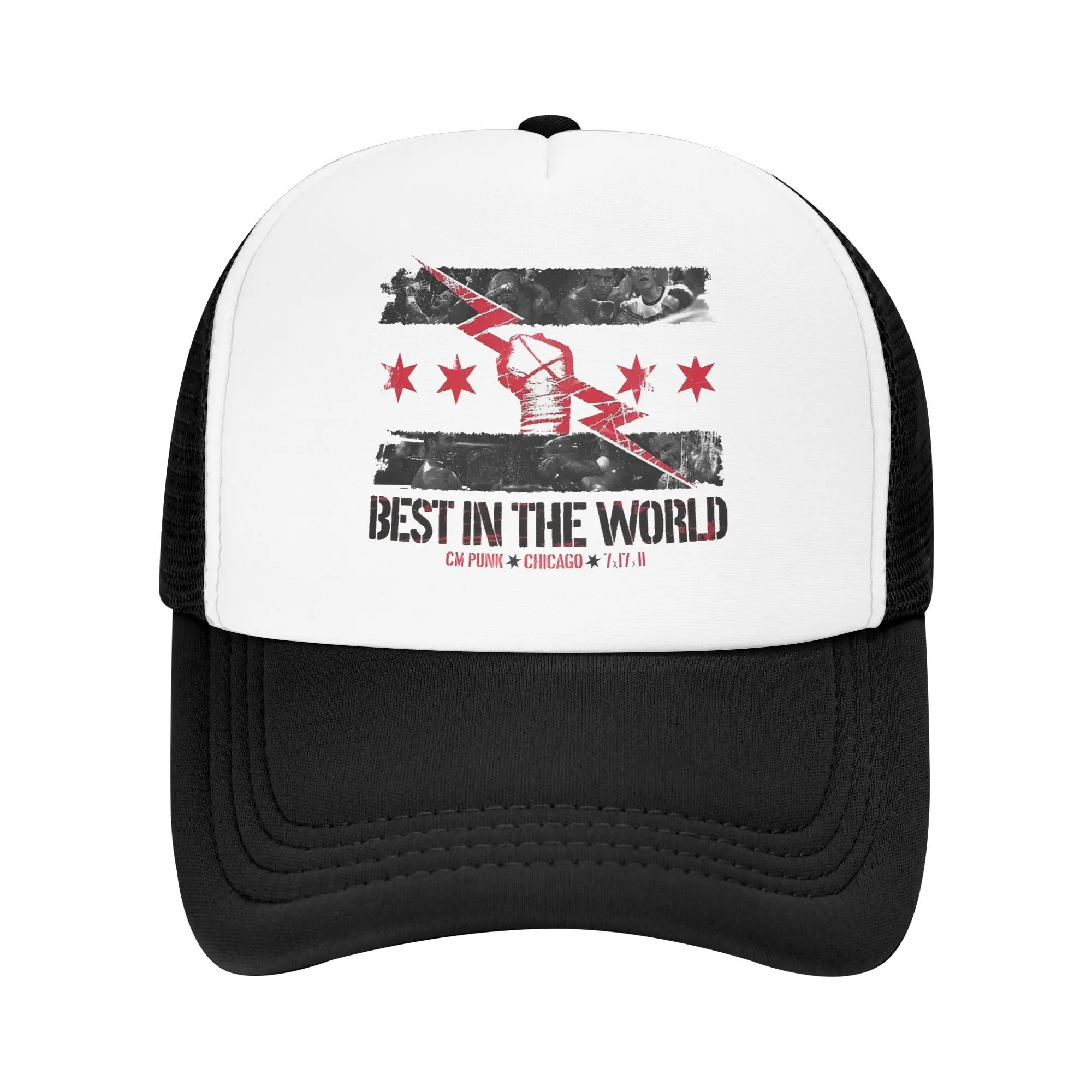 Adult CM Punk Support Trucker Hat Mesh Baseball Cap Snapback Caps  Hat Trucker Hat Adjustable Sun Hats Summer