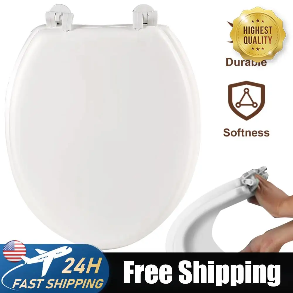 

Potty Seat Toilet Soft Lid Bathroom Replacement Cover Seats Soft Close Cushion Quick-Release for Bathroom Seats Standard Toilets