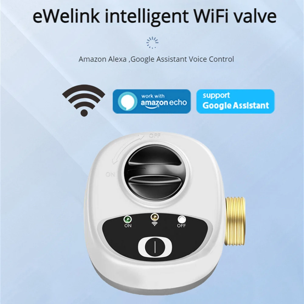 Imagem -02 - Água e Gás Válvula de Desligamento Automática Inteligente Ewelink App Wi-fi Controle sem Fio Alexa Google Alice Dn15 Dn20 Dn25