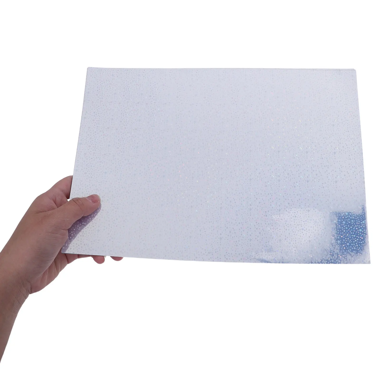 24Sheets Holographic Sticker Paper Universal Inkjet Laser Printer Printable Waterproof Vinyl Label Sheet Star Pattern Self