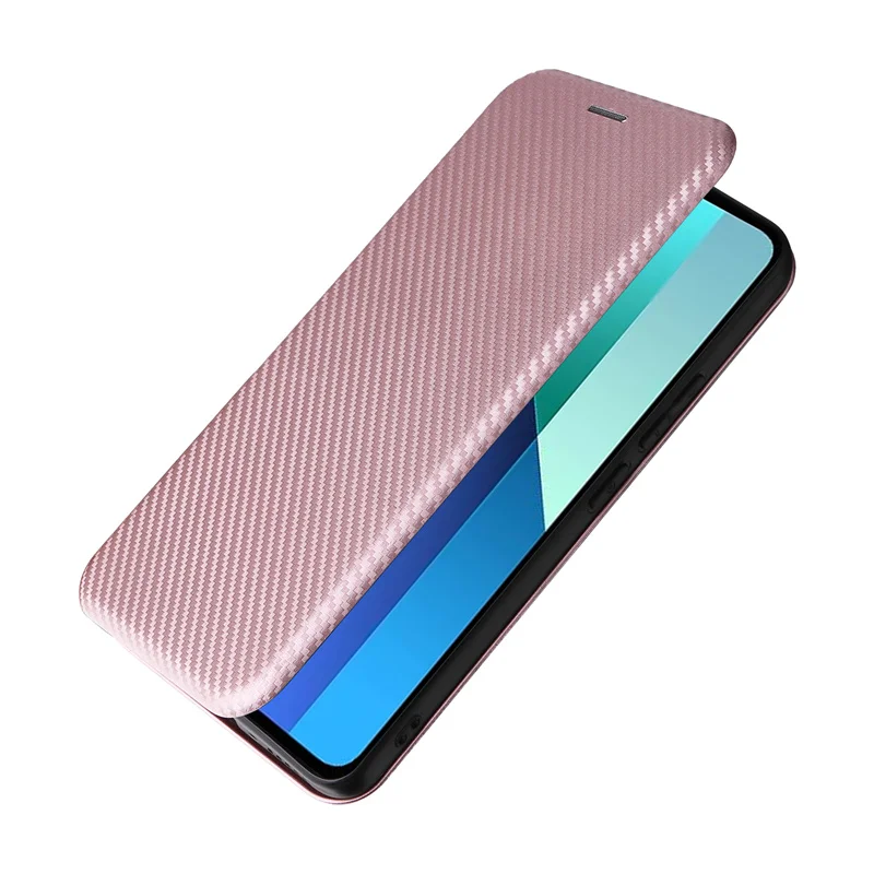 Suitable for Xiaomi Redmi Note 13 4G Simple Carbon Fiber Self-Adhesive phone case Redmi Note 13 4G Magnetic Wallet Case