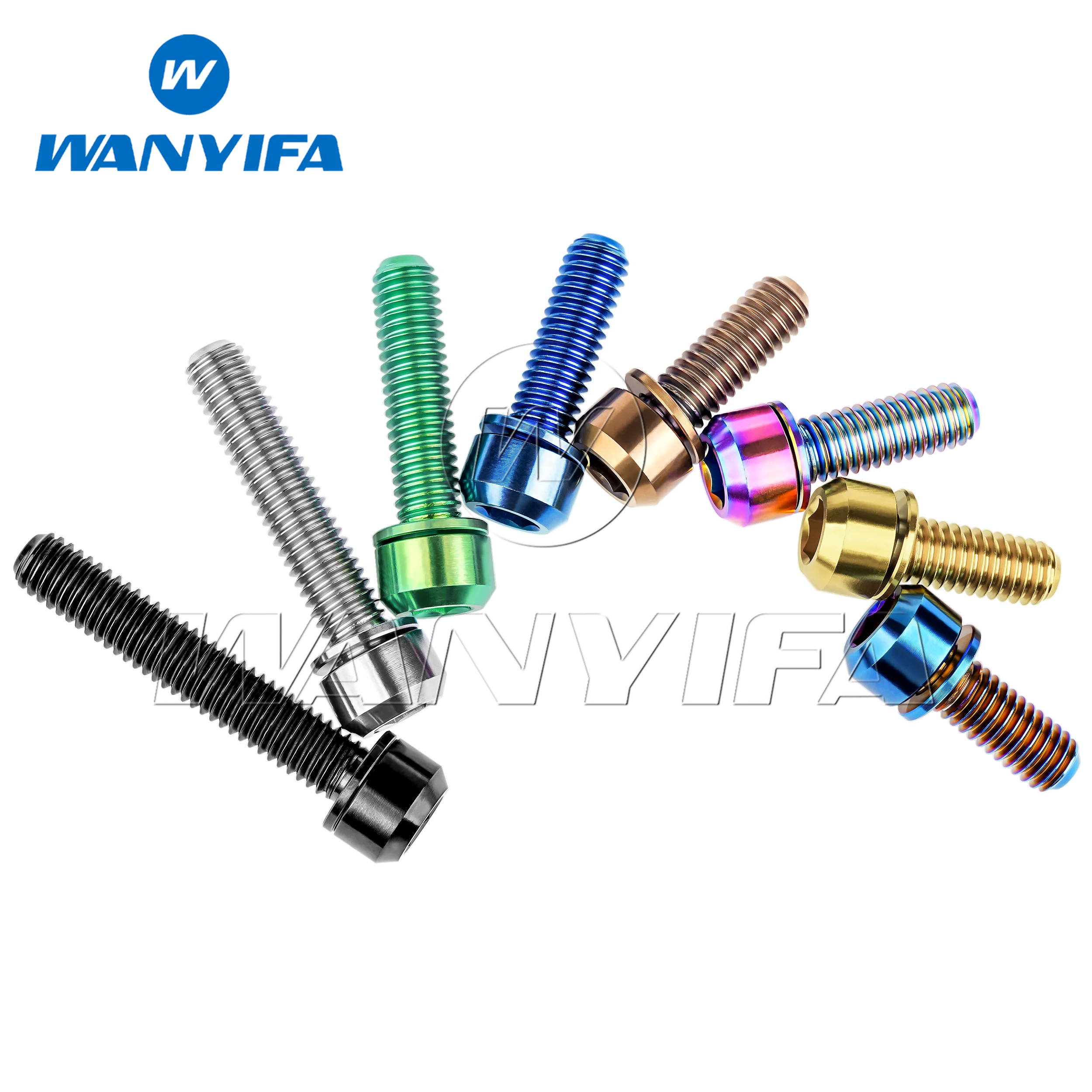 Wanyifa Titanium Bolt M6x16/18/20/25/30/35mm Socket Head with Washers Bicycle Disc Brake Adapter Mount Bicycle Ti Screws