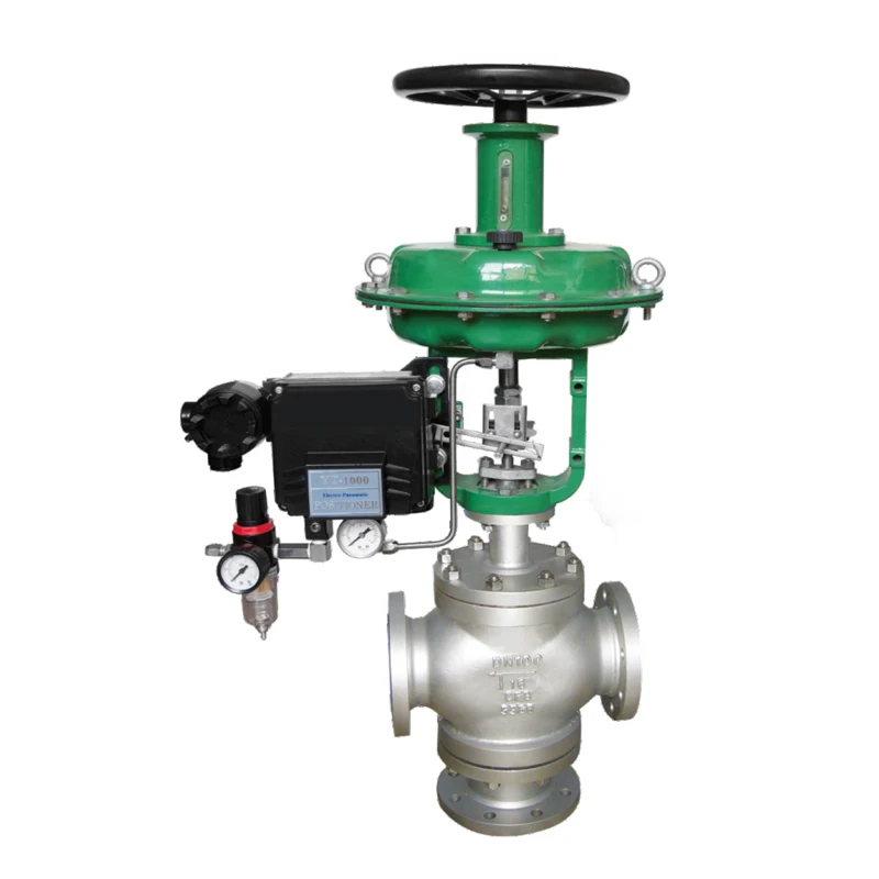 

4-20mA Pneumatic Control Valve Modulating Valve Pneumatic Diaphragm Three Way Regulating Valve With Positioner