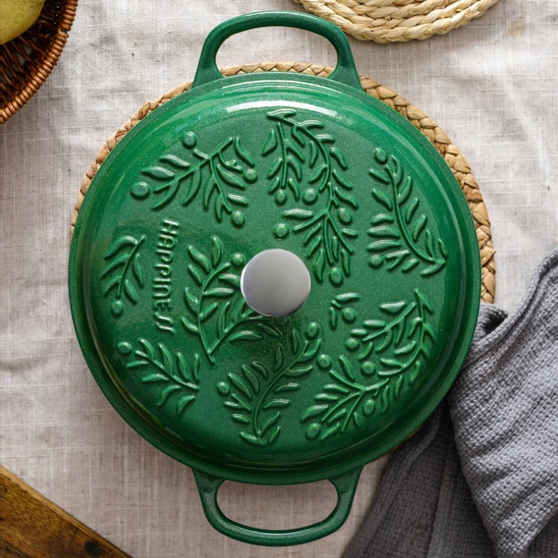 Enameled Cast Iron Dutch Oven, 5QT+ Braising Stew Pot, Multi-Use Soup Cooking Pot, Induction-Safe Nonstick Casserole with Lid - Image 5