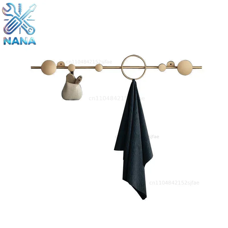 Simple Gold Clothes Hanger with Solid Weight Bearing Creative round Rack Wall Key Holder Stylish Storage Modern Hanging Solution