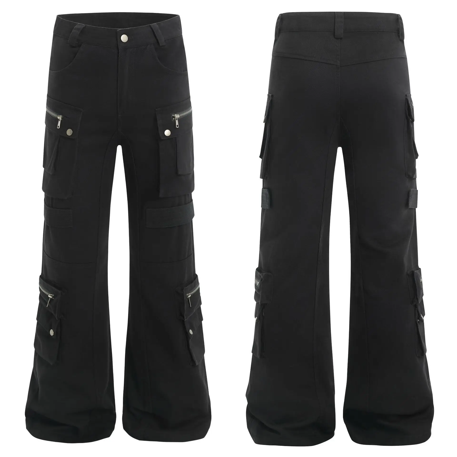 OR FL American High Street Vibe Micro 100 Cotton Women Cargo Trousers Binding Strap Multiple Pockets Women's Staraight Slacks