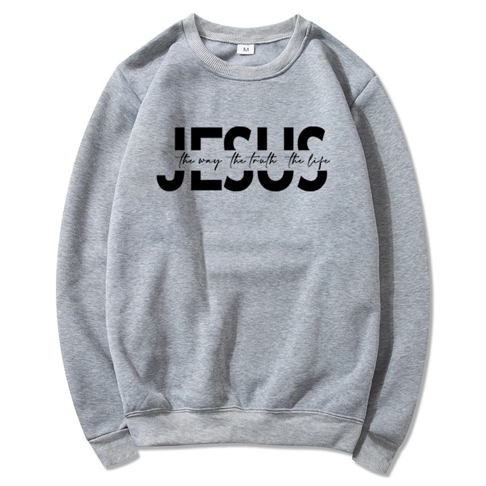 Jesus Sweatshirt Christian Hoodie Religious Bible Verse Sweater Motivational Christian Faith Outfit Trendy Crewneck Sweatshirts