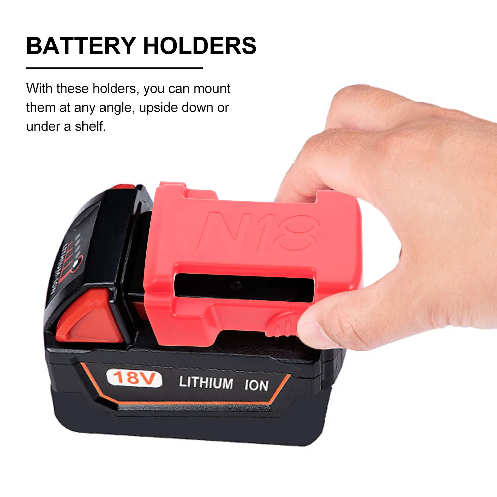 

5pcs Durable Plastic Storage Holder Wall Mountable Rack Belt Clip Screw Holes For Lithium-Ion Stand