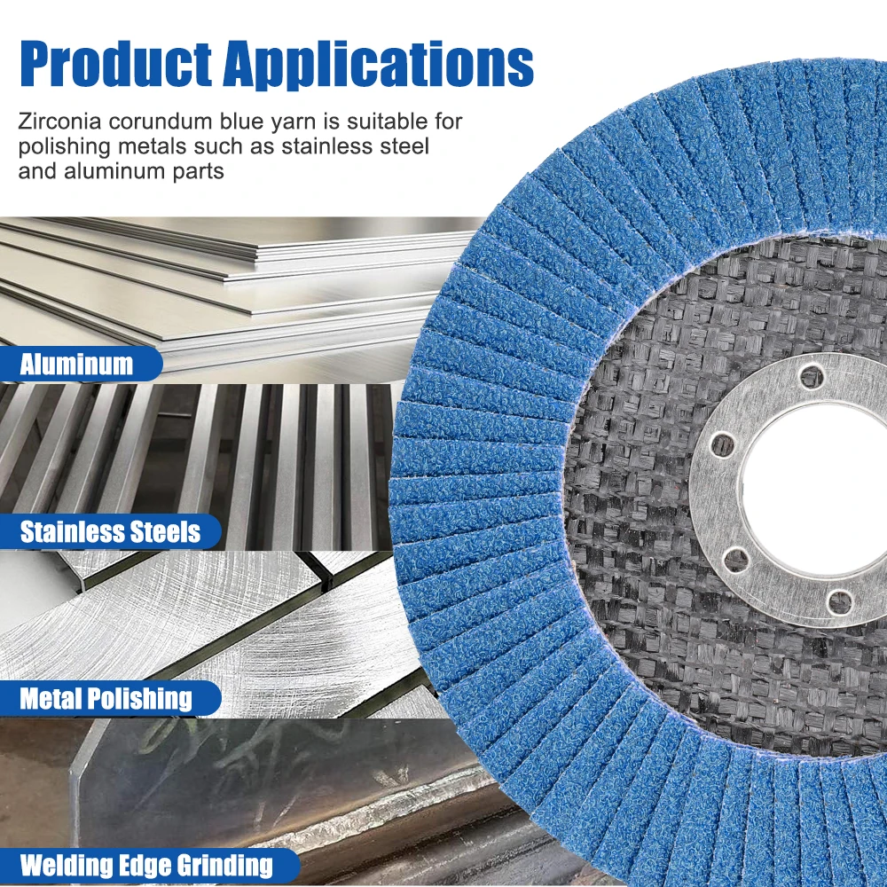 XCAN 1 قطعة 125 مللي متر أقراص رفرف مسطحة طحن عجلات طاحونة زاوية صغيرة اكسسوارات الرملي أقراص لتلميع الخشب المعدني