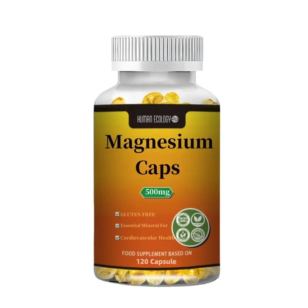 Magnesium Capsules 500 mg, magnesium oxide, citrate, succinate, heart health, healthy bones, metabolism support