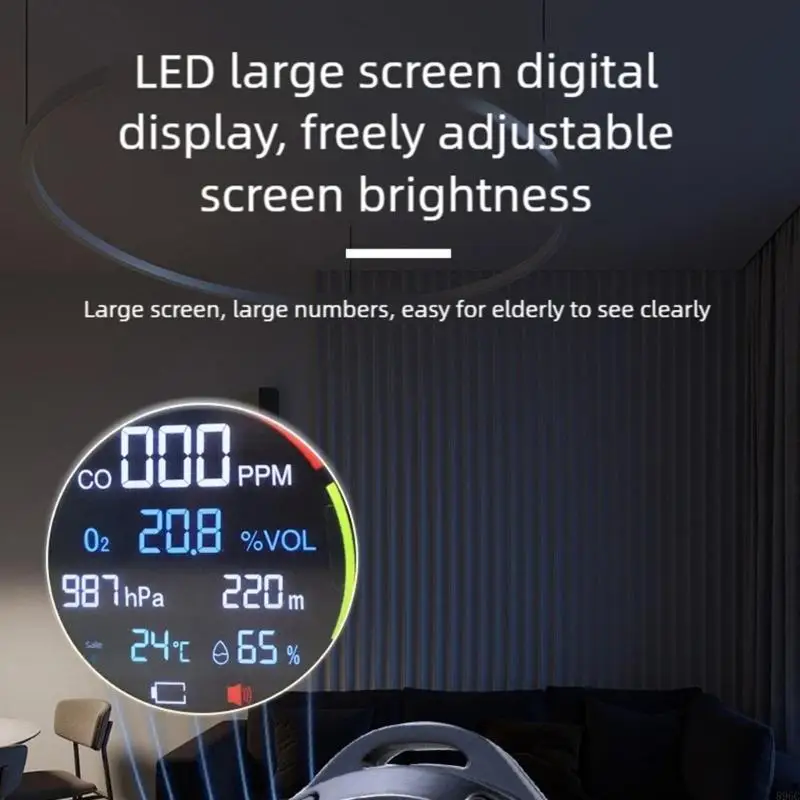 محللات الهواء للكشف عن ثاني أكسيد الكربون الارتفاع الضغط الجوي قياس درجة الحرارة والرطوبة التخييم التنزه السلامة 896C