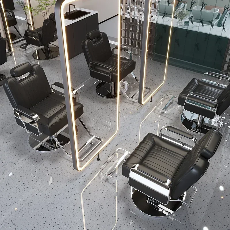كرسي دوار صالون تصفيف الشعر معدات الأثاث تصفيف الشعر الحلاق منضدة الزينة كراسي غرفة المعيشة أداة الملحقات السوداء #4