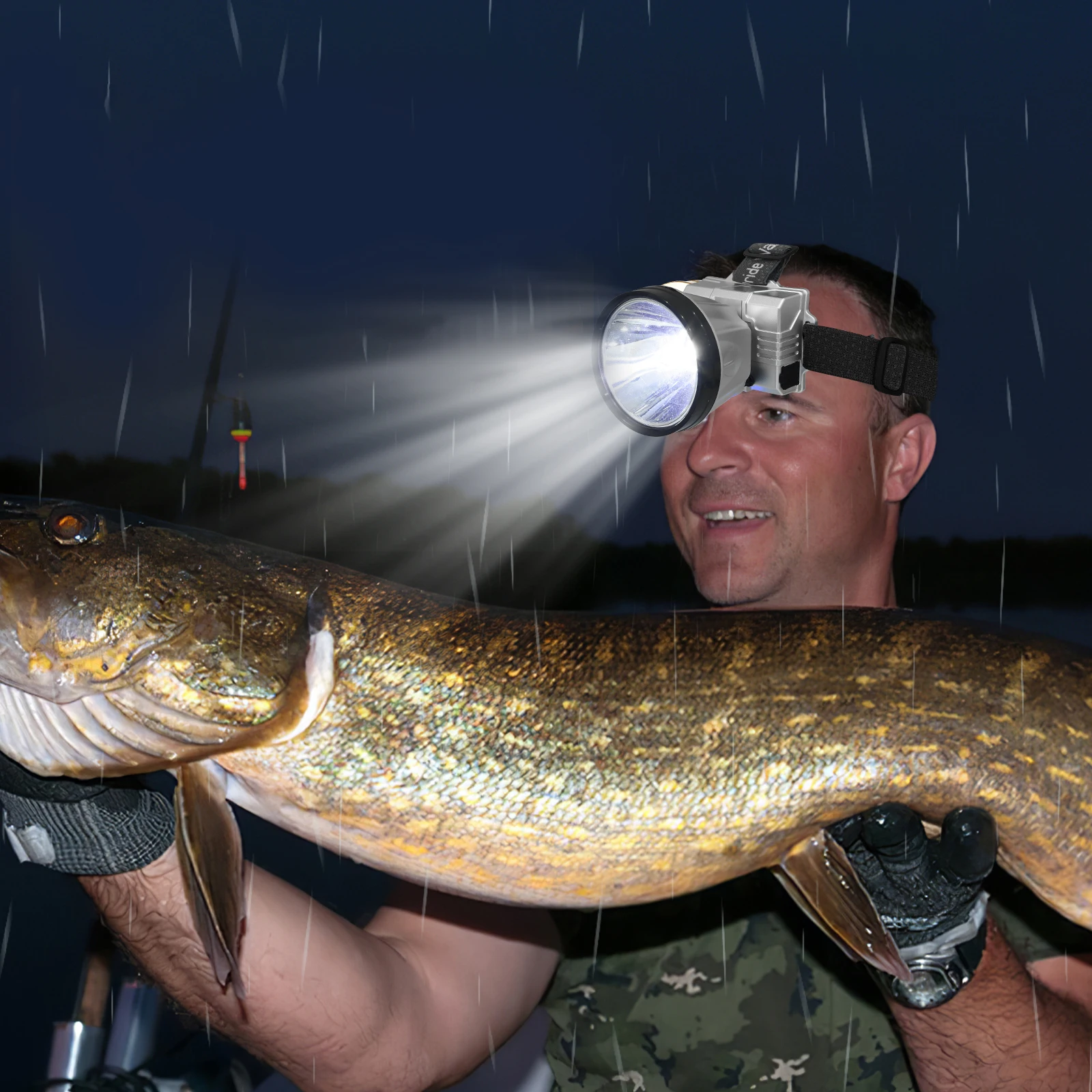 

Rechargeable Headlamp Outdoor LED High Power Flashlight Intelligent Sensing Headlight Camping Hiking Headlamp Hard Hat Light