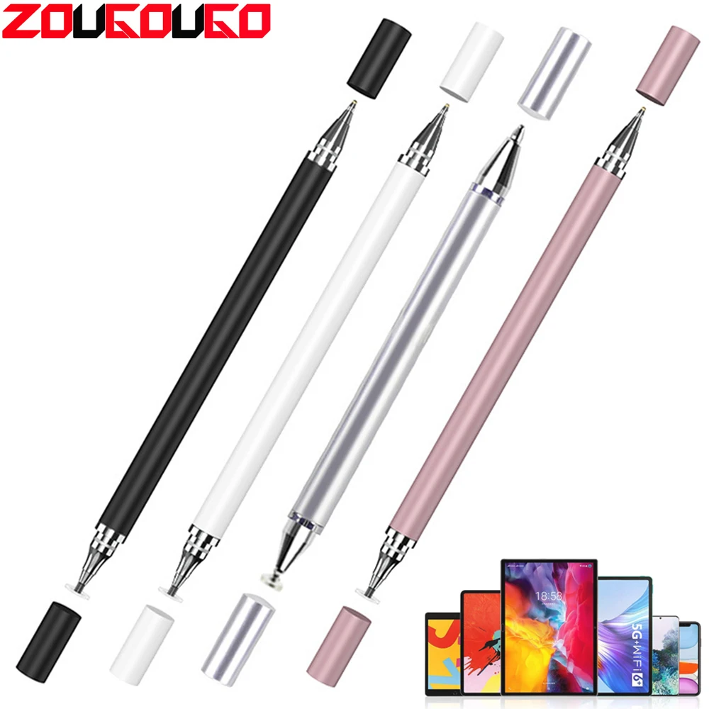 2 In 1 Stylus Voor Smartphone Tablet Dikke Dunne Tekening Capacitieve Potlood Universele Android Mobiele Scherm Note Touch Pen