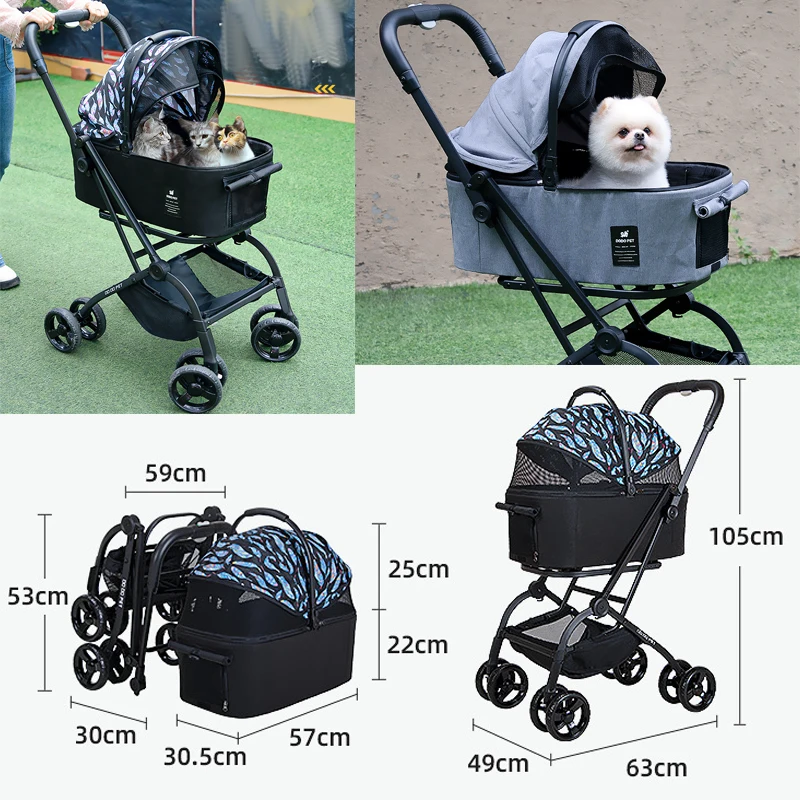 High Quality Pet Cart Portable for Dogs Portable for Outdoor Use Lightweight Foldable for Strolling Cats Breathable and Trendy