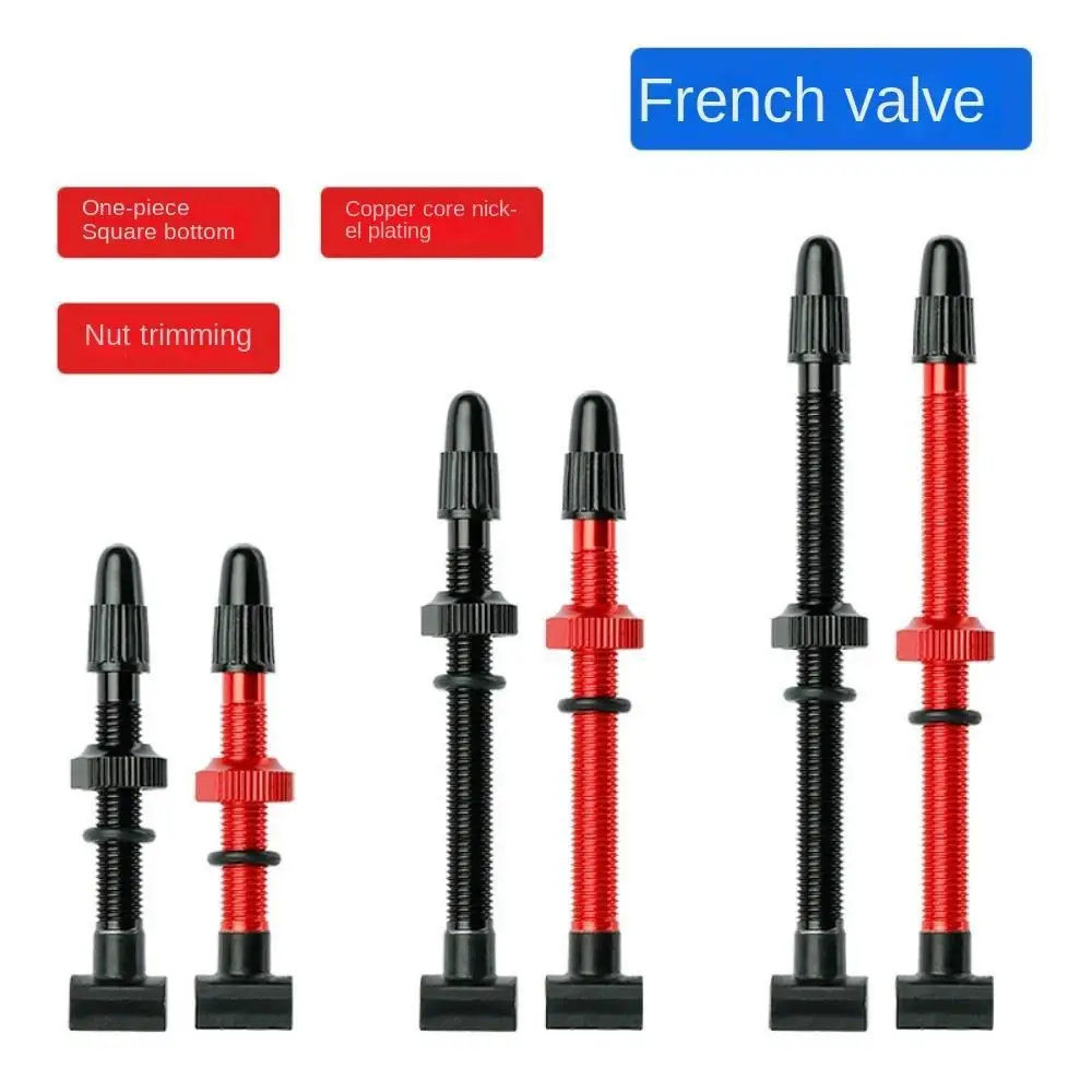 Tige en alliage pour valves de vélo de route et VTT, valves sans chambre à air anodisées et usinées CNC, questionMount perfect, F/V, 45mm, 60mm, 80mm