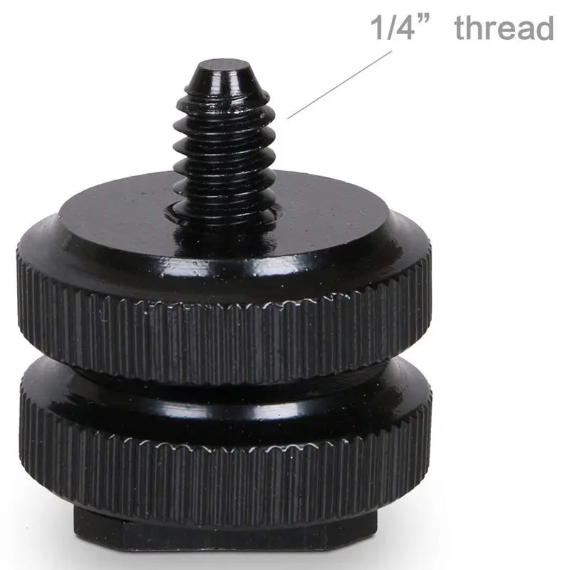 (NEW) Camera Hot Shoe Mount To 1/4Inch-20 Tripod Screw Adapter,Flash Shoe Mount For DSLR Camera Rig (Pack Of 4)