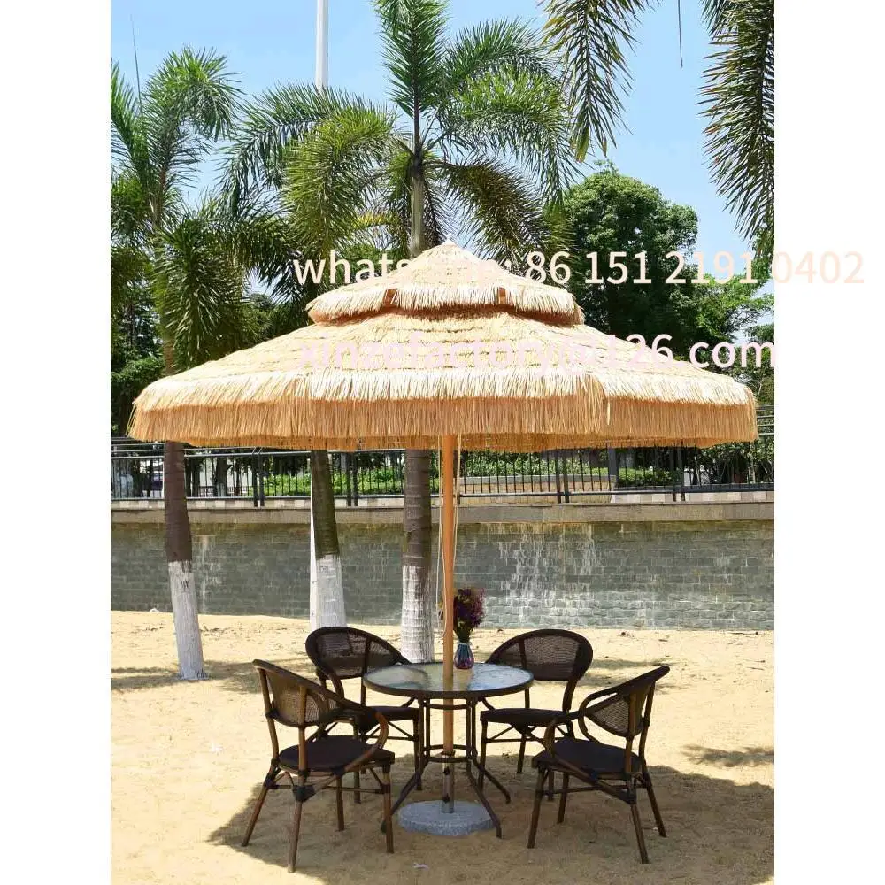 

Customizable outdoor parasol Thatched umbrella Garden Straw umbrella agritainment Furry umbrella Outdoor middle column Sun brlla