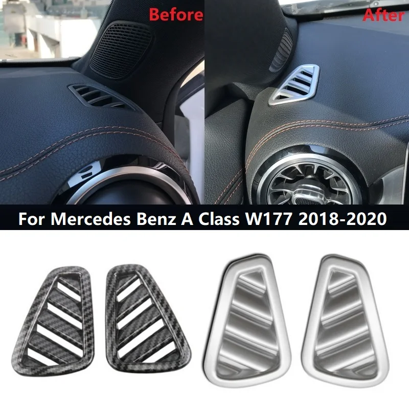 2PCS Car Side Air Conditioning Vent Outlet Cover Trim Sticker ABS For Mercedes Benz A Class W177 2018-2020 Interior Mouldings