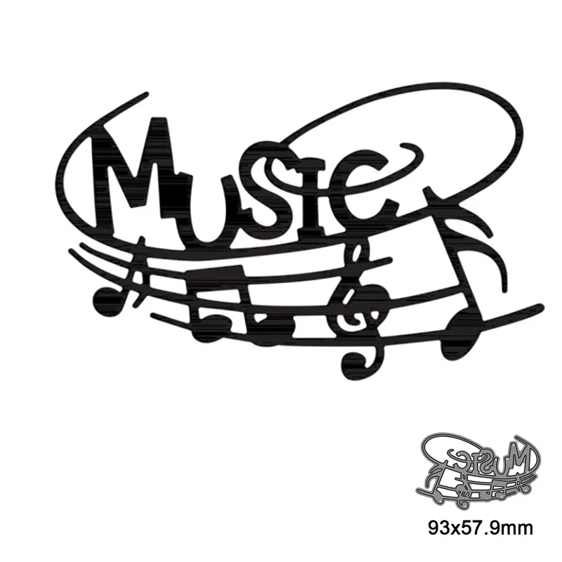 Happy Musical Sheet Music Notes Cutting Dies For DIY Scrapbooking Decorative and Card Making Embossing Craft 2021 New