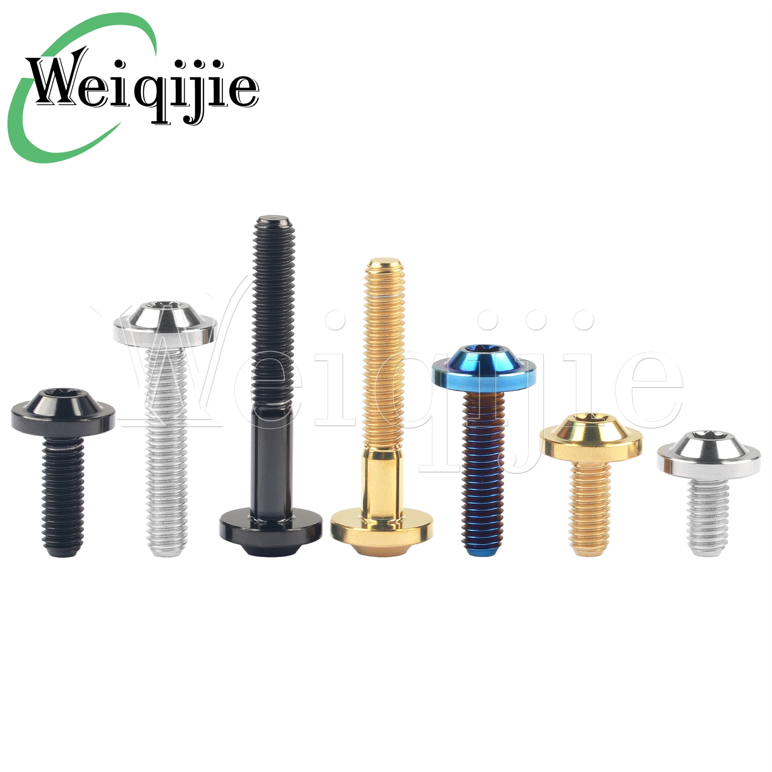 Weiqijie Titanium Bolt M5/M6x10 12 15 20 25 30 35mm Torx Head Screw for Bicycle & Motorcycle Assembly Fasteners