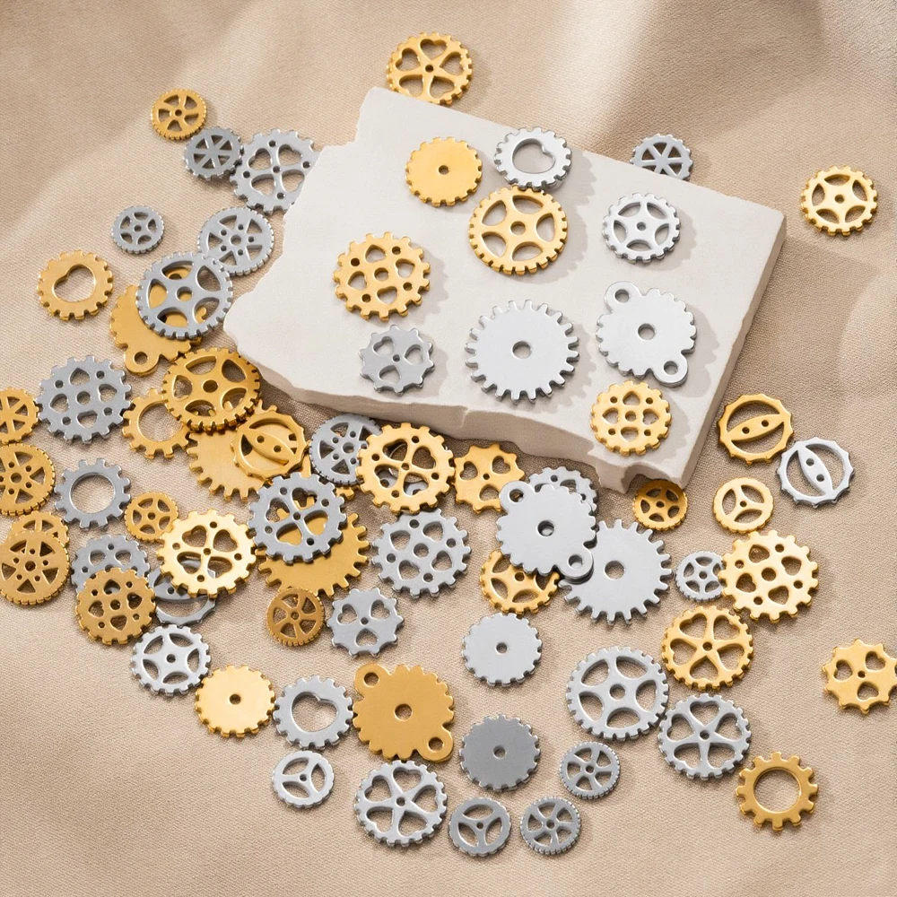 20g Edelstahl Vintage Zahnrad-Uhr-Anhänger im Punk-Stil, mechanischer Steampunk-Anhänger für DIY-Schmuckherstellungszubehör – Detail 2