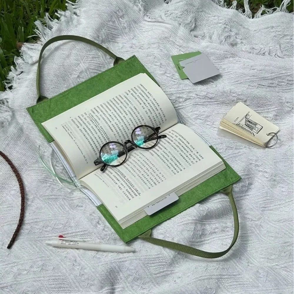 Handmade Book Cover A5/B5 Waterproof Notebook Leather Cover with Handle Replaceable Book Protector Sleeve