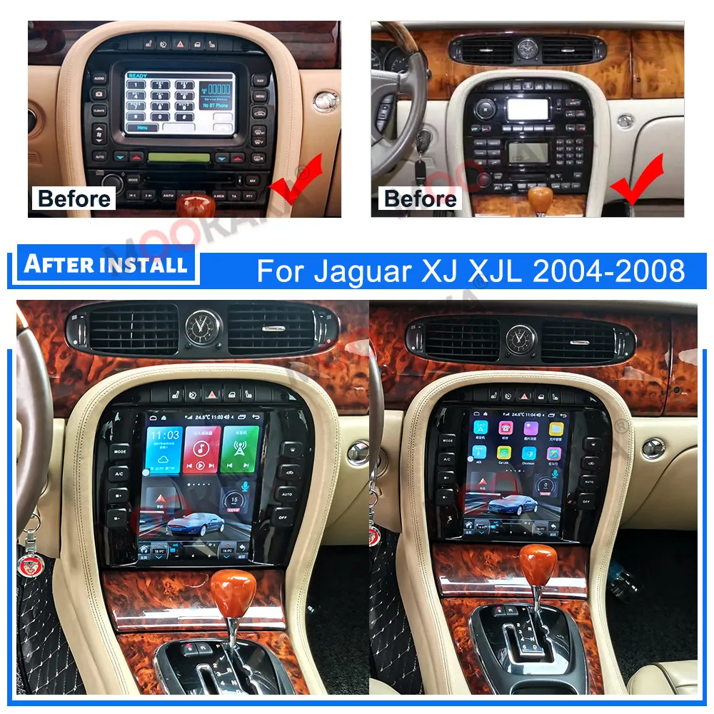 Android 12.0 8G+256G For Jaguar XJ XJL 2004-2008 Car Multimedia Player Recoder GPS Navigation Radio Stereo Head Unit DSP Carplay