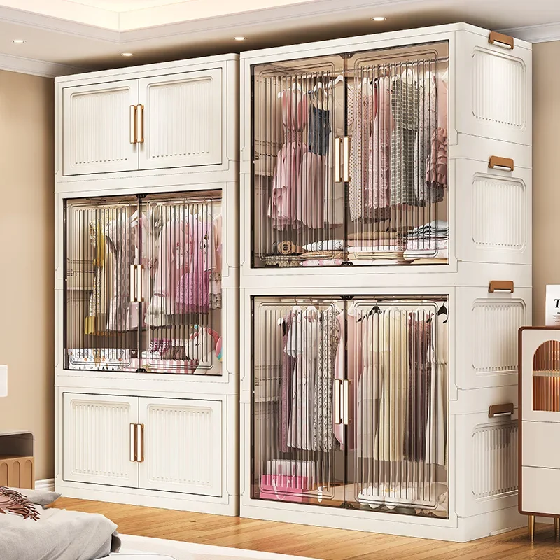 Simple Wardrobe Household Clothes Quilt Storage Cabinet Bedroom Children's Wardrobe Rental House Foldable Locker