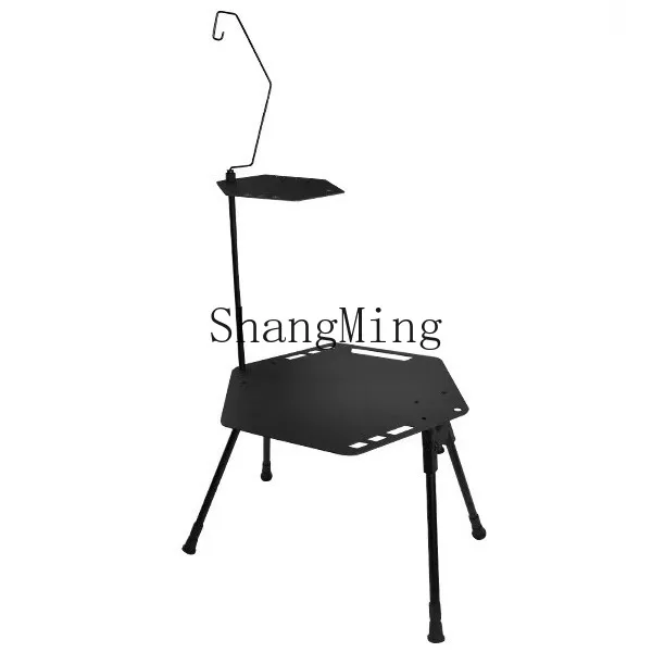 DSA Outdoor Camping Hexagonal Table Portable Folding Tea Table Shelf Field Travel Multifunctional Retractable
