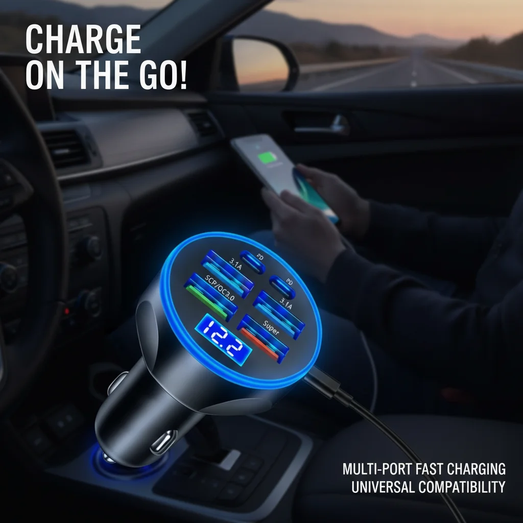 Car Mounted PD Fast Charging Head Mobile Phone Super Fast Charger Cigarette Lighter Conversion Plug USB Interface for Vehicle