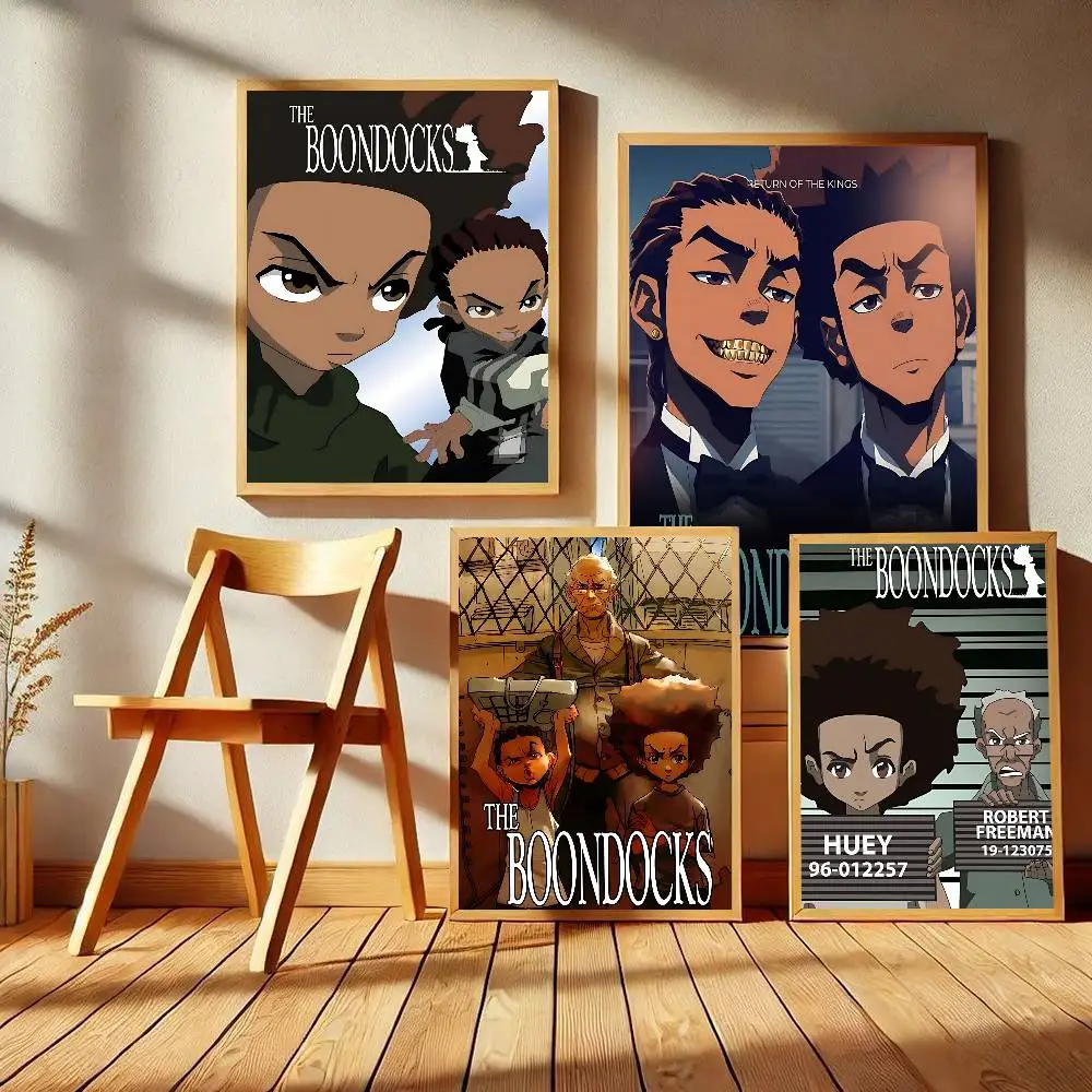 Animation T-The B-Boondocks Movie Sticky Posters Retro Kraft Paper Sticker DIY Room Bar Cafe Aesthetic Art Wall Painting