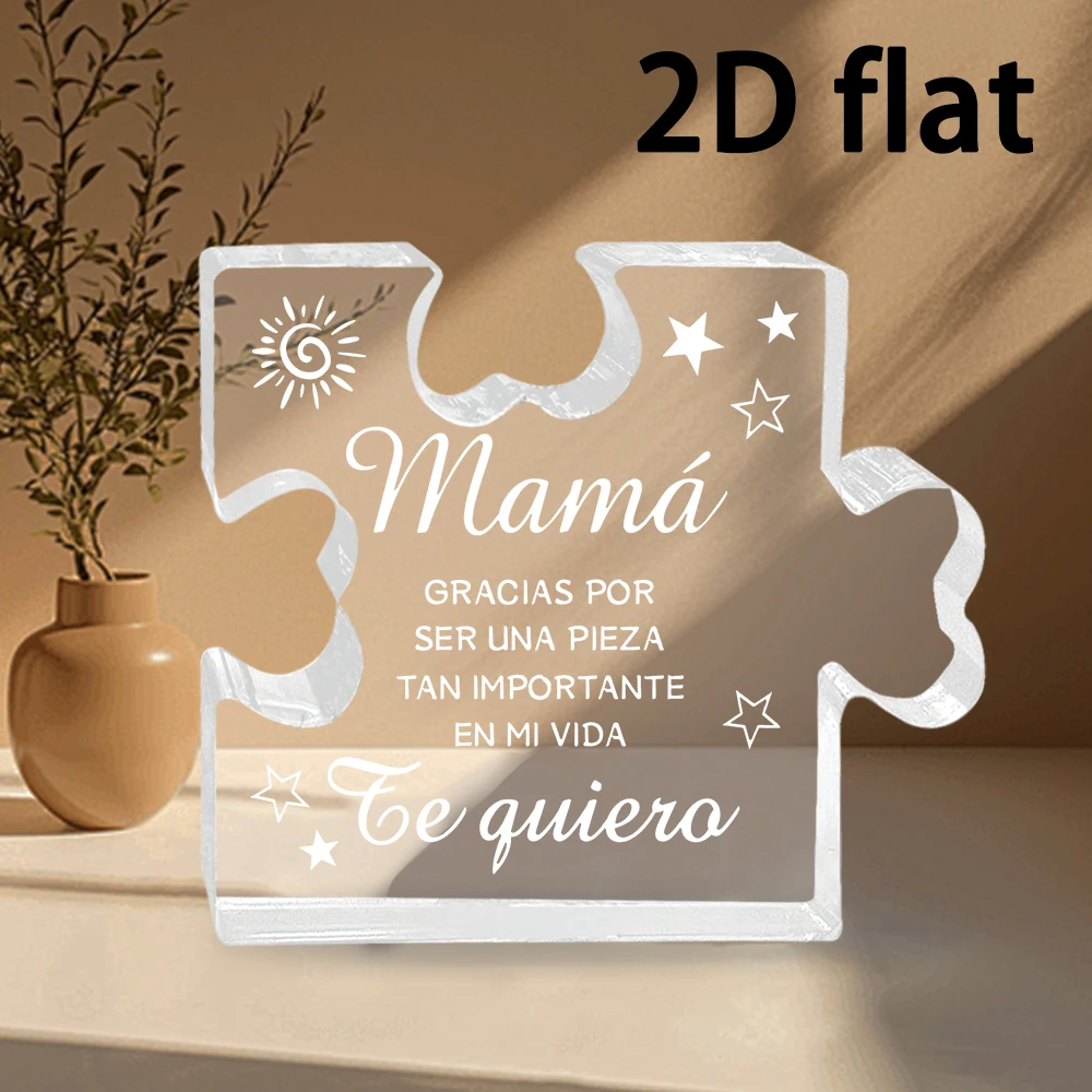 2D Flat Acrylic Plaque, Gifts for Mom, Spanish Mother's Day & Valentine's Day Gifts for Mom, Birthday Gift from Daughter or Son