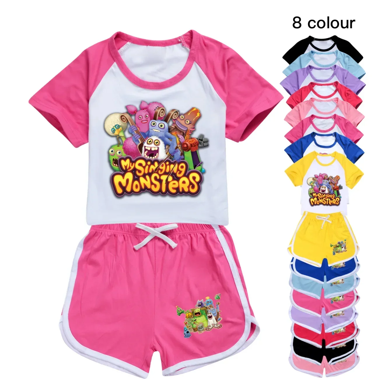 

MY SINGING MONSTERS Clothes Kids 2024 Summer Outfits Teenager Boys Short Sleeve T-Shirt+Shorts 2pcs Set Toddler Girls Sportsuits