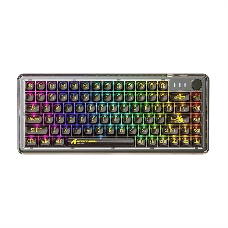 Imagem -03 - Ataque Tubarão K75 Gamer Teclado Mecânico Transparente com Fio Teclado Hot Swap 81key Rgb Retroiluminado Jogos Teclado Personalizado Presente