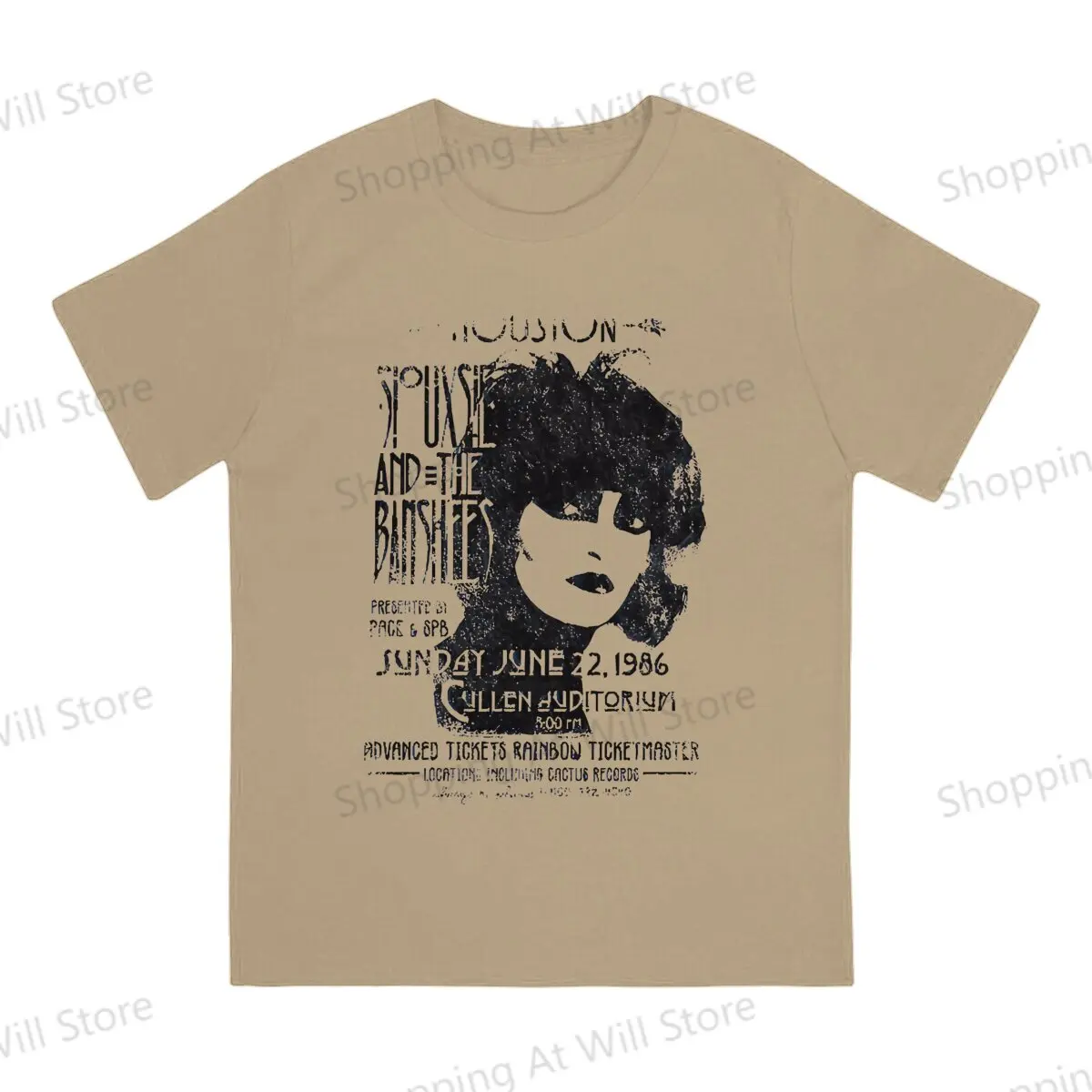 Summer Men's and Women's T-shirts Siouxsie and the Banshees Concert Poster Round neck short sleeved T-shirt Street Clothing