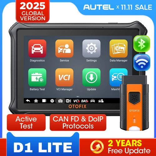 Escáner OBD2 automotriz OTOFIX D1 Lite, actualización de 2 años, Control bidireccional, herramienta de escaneo de diagnóstico de todos los sistemas, FCA SGW CAN FD y DoIP