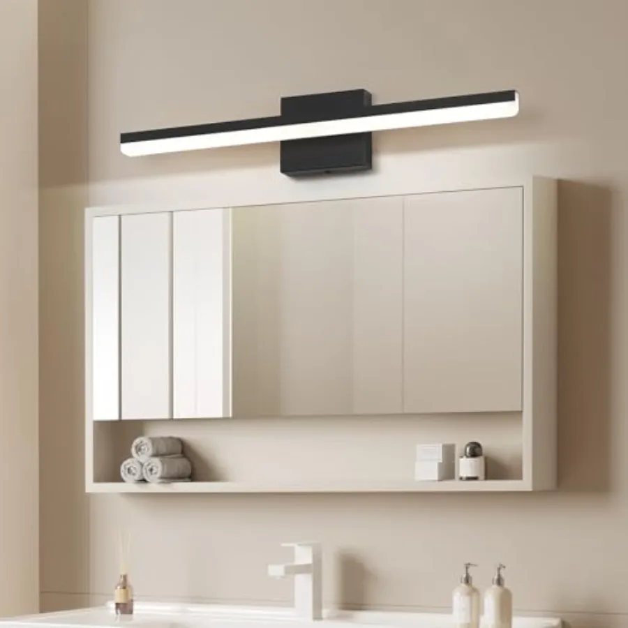 Bathroom Vanity Light Fixtures Over Mirror 24 inch Long Black Modern 18W LED Wall Sconce Lights for Mirror Bar Lighting Indoor