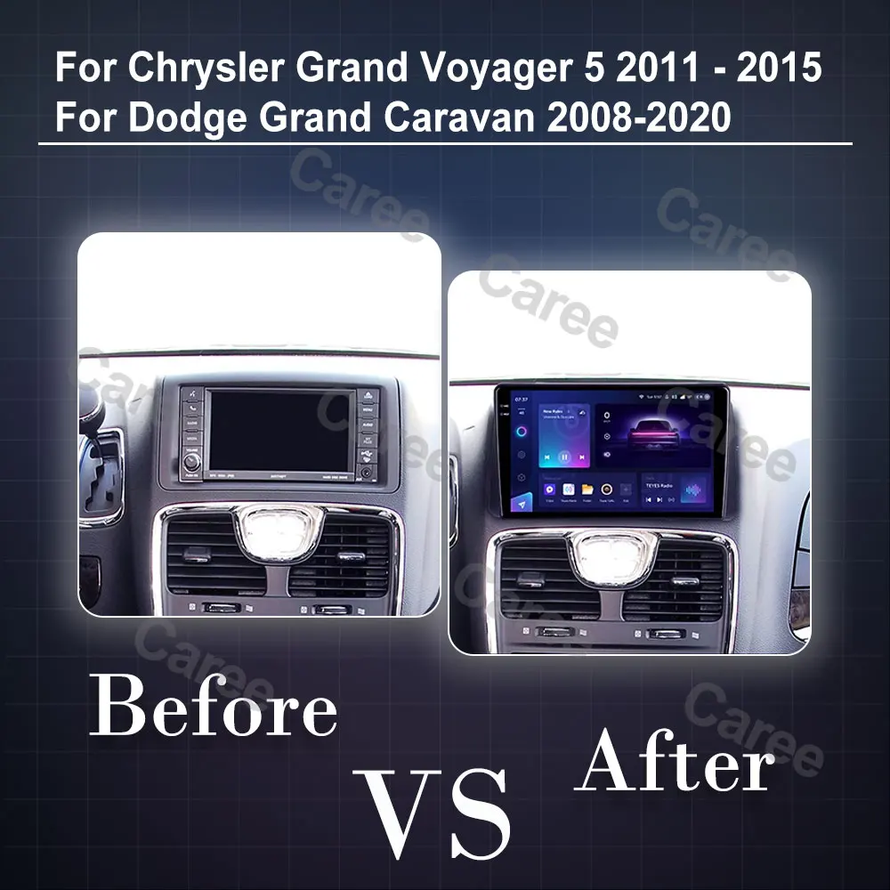 Android 15 Car Navigation Multimedia Player For Chrysler Grand Voyager 5 2011 - 2015 For Dodge Grand Caravan 2008-2020 no 2DIN
