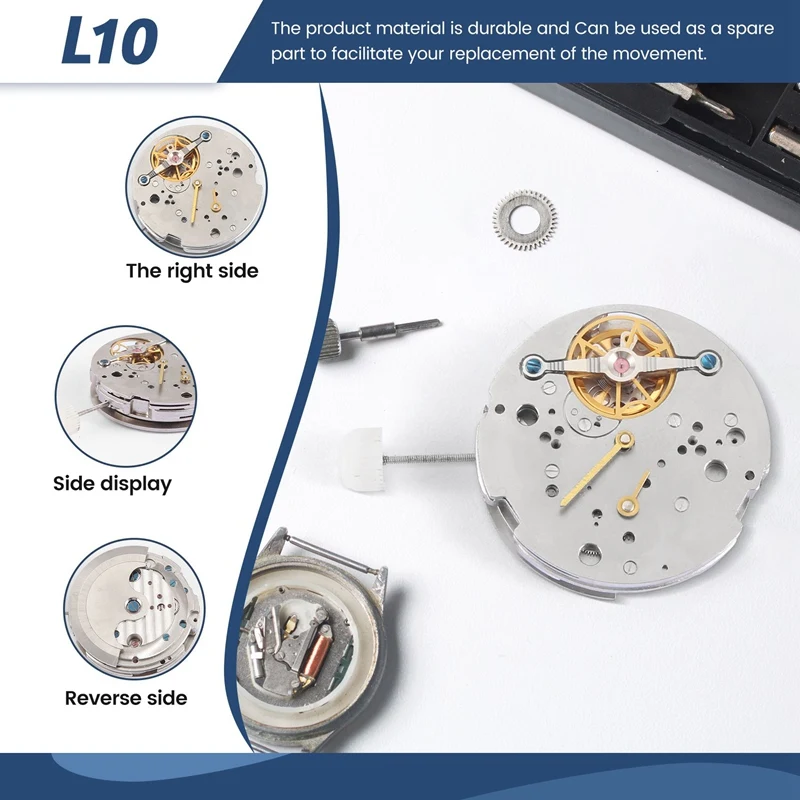 L10 Beweging 4 Naalden 12 Uur Positie Kinetische Energie Pointer 6 Uur Kleine Seconden Automatisch Mechanisch