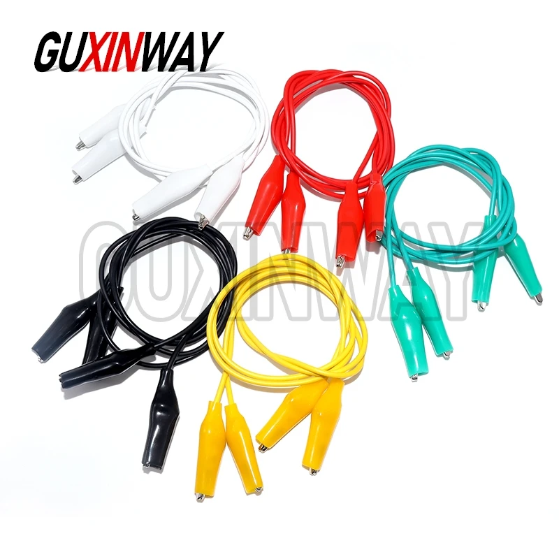 10PCS Electrical DIY Test Leads Alligator Double-ended Crocodile Clips Roach Clip Test Jumper Wire Alligator Clips 50CM