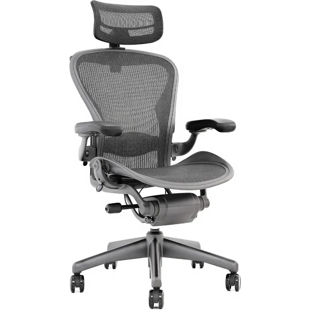 

Открытый ящик Herman Miller Aeron, полностью загруженный, регулируемый подголовник, алюминий