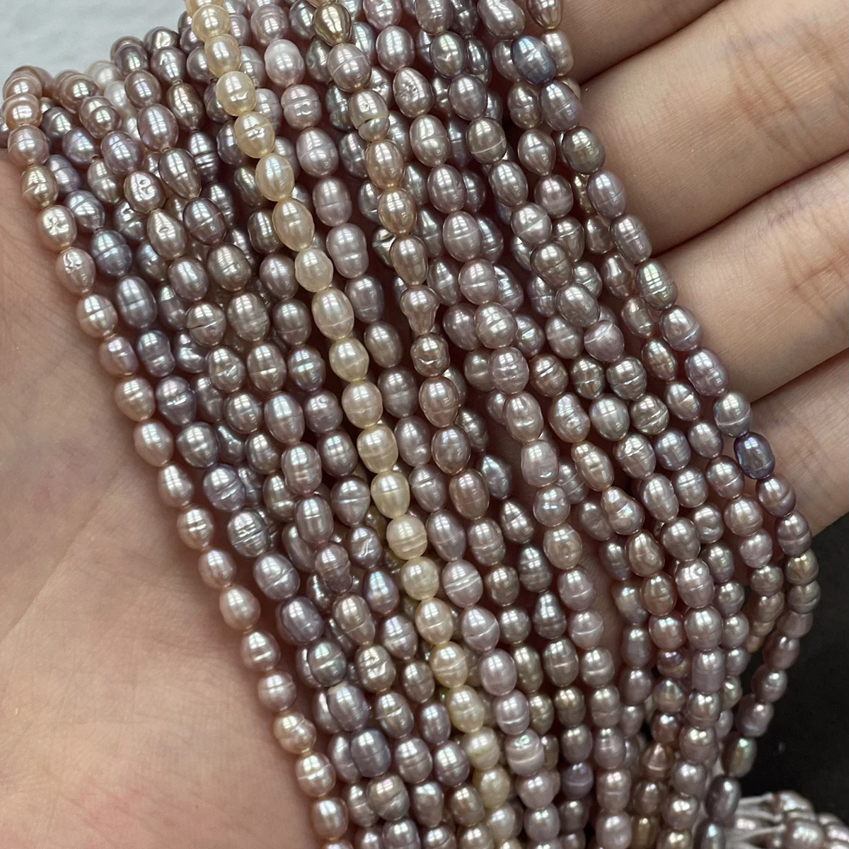 Perles en forme de riz violettes de 3 à 4 mm, 36 cm, perles d'eau douce naturelles pour la fabrication de bijoux, colliers, bracelets et accessoires DIY