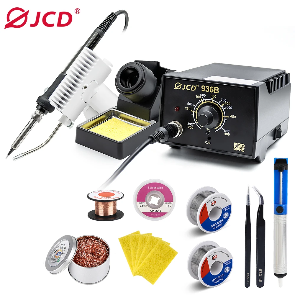 

JCD 936 Soldering Station 60W Adjustable Temperature Anti-static 110V 220V Welding Station Electronic Welding Maintenance Tools