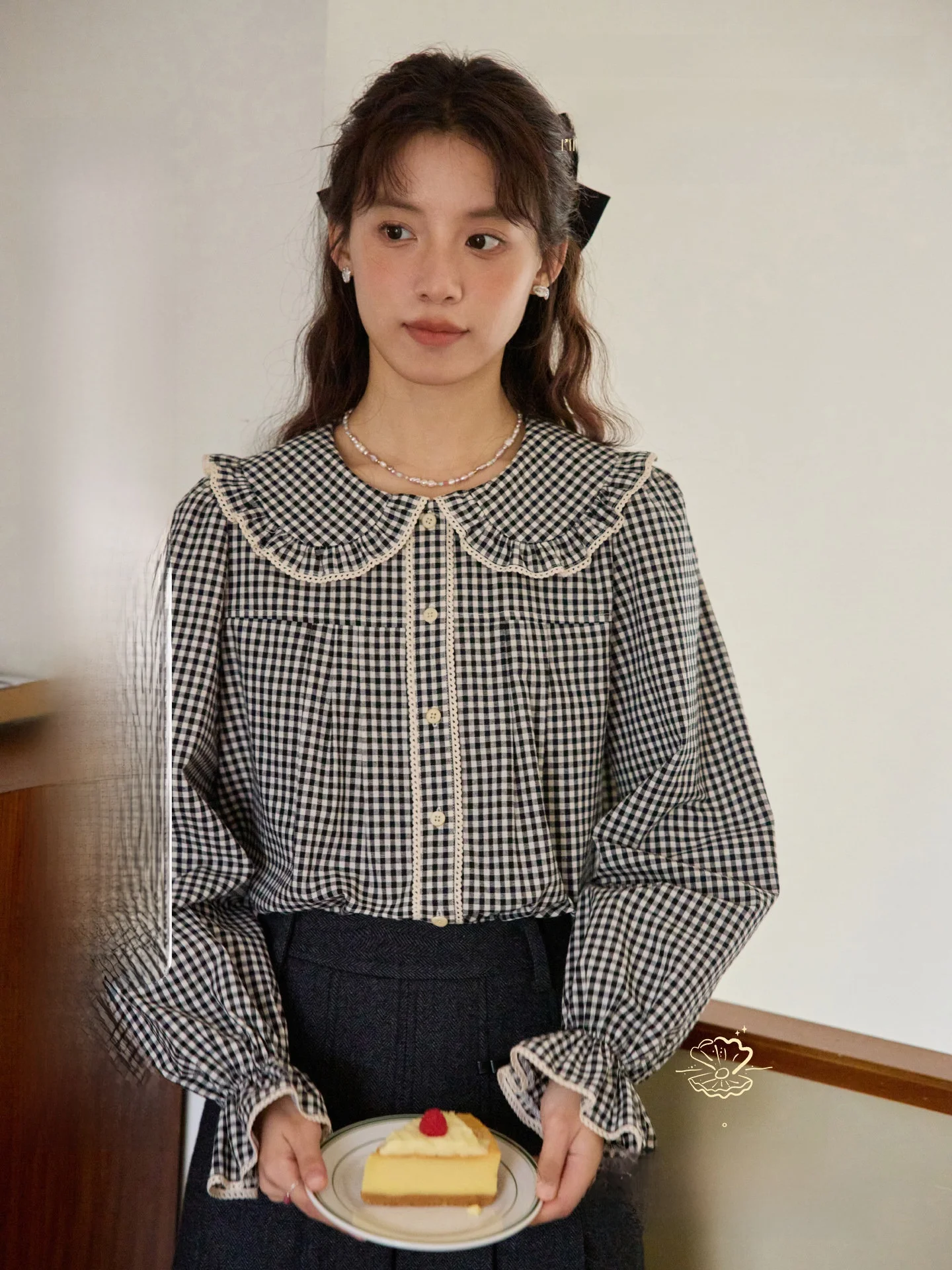 

Nov Et Retro Sle Ches Loose Cotton Blouse Ruffle Collar Doll irt Age Reduction Floral Long Sve Women's irt